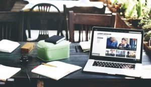 laptop on a desk